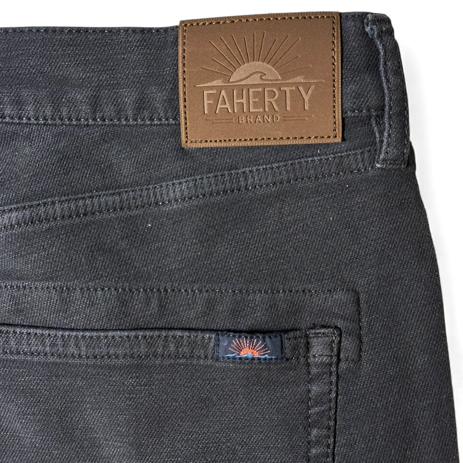 Faherty Stretch Terry 5 Pocket Pants Mens Size 36x30 Onyx Chino Athletic