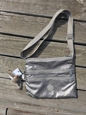 Kipling Alvar Crossbody NTW Metallic Pewter With Monkey Keychain