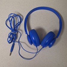 Blue Wired On-Ear Stereo Headphones 3.5mm Jack 40mm Drivers 3ft Cable