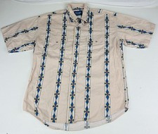 Wrangler Mens Western Cowboy Shirt Sz Large Pearl Snap Button 90s VTG