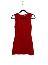 ALICE + OLIVIA Lennon Red Sleeveless Front Zipper Dress Sz 2