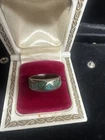 Sterling Silver Turquoise Inlay  Band Ring Size 7 Native American Style .925