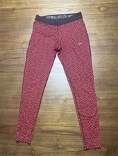 Nike Dri-Fit Womens Medium Red and Black Dot Long Workout Leggings Nike Running