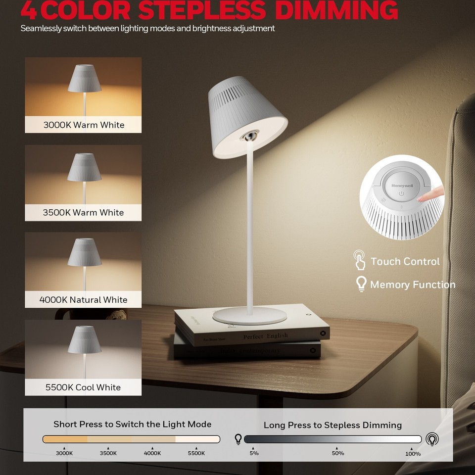 Desk Lamp Honeywell Pack Cordless HWT-M1 Sunturalux Portable LED