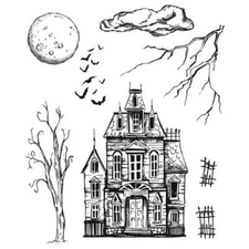 Tim Holtz Stampers Anonymous "SKETCH MANOR" Halloween House Rubber Stamps 2020