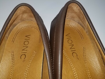 Vionic 556 Mason Men Brown Leather Loafers Horsebit Buckle 