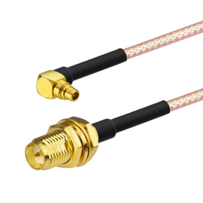 Eightwood MMCX Male Right Angle to RP-SMA Female Bulkhead Mount RG316 Kabel 15cm