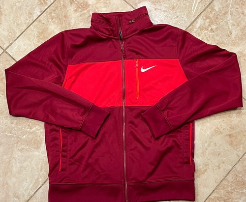 Nike Jacket Large Burgundy Orange 
