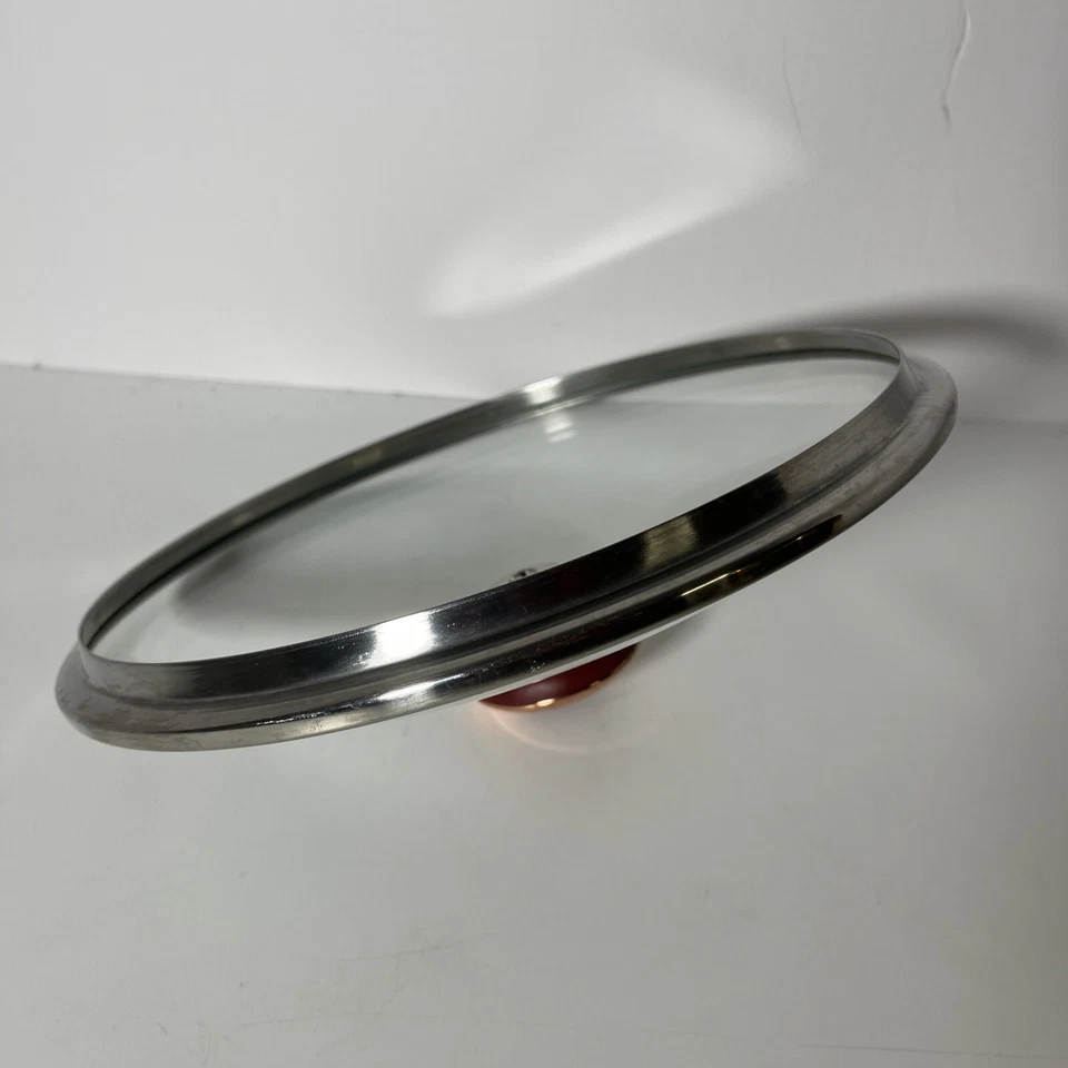 9.5" Paula Dean Repuesto Tapa Cristal Pequeña Redonda Cobre Rojo Mango GLA 1302021 Foto 3 de 4