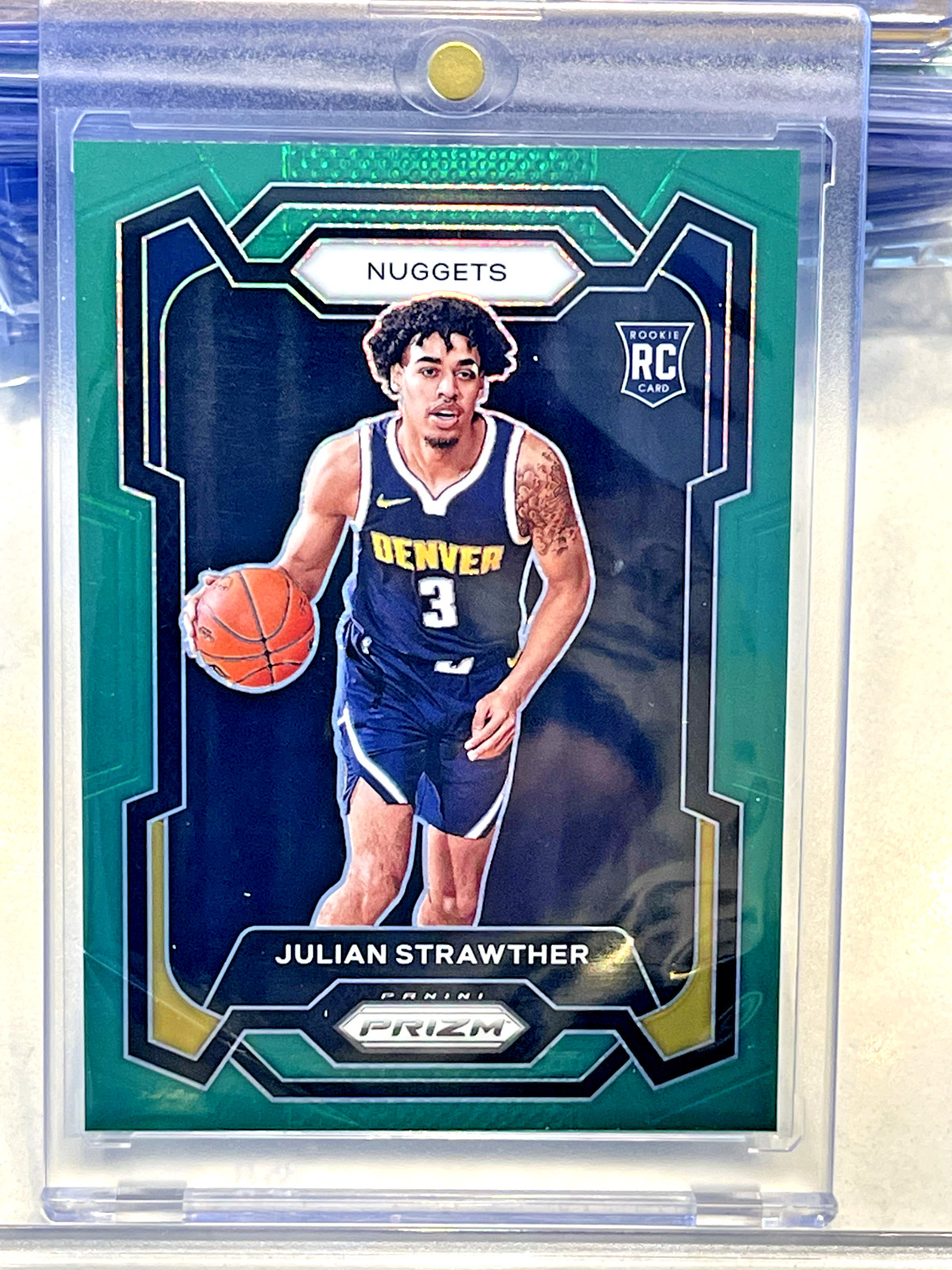 2023-24 Panini Prizm Julian Strawther Green Prizm Rookie RC Nuggets #133 SP