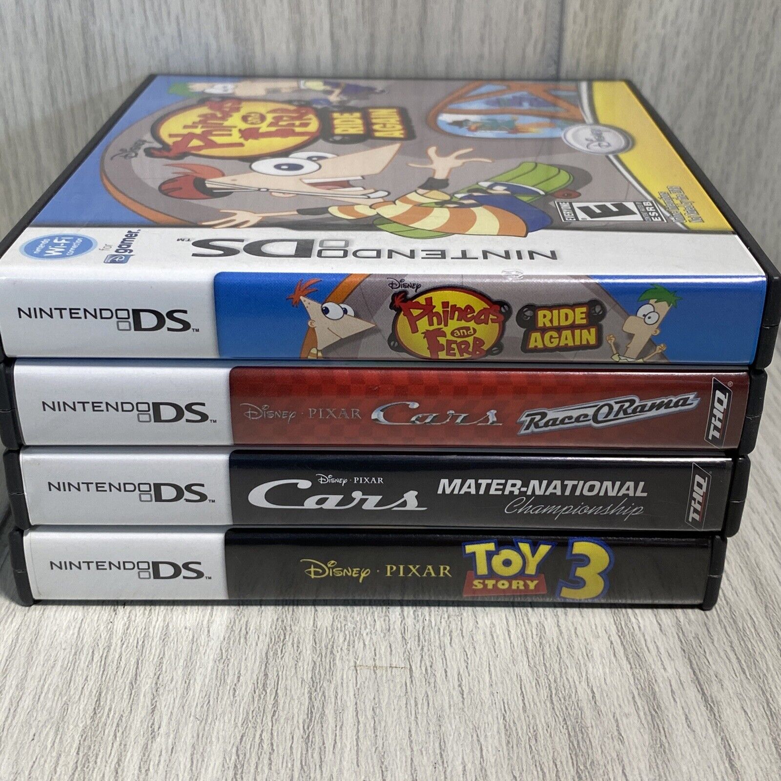 Disney Game 4 Games Nintendo DS Phineas And Ferb, Cars, Cars Mater, Toy  Story 3