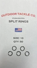 Stainless Steel Split Rings - Size 10 - 50 Pieces - Made in USA