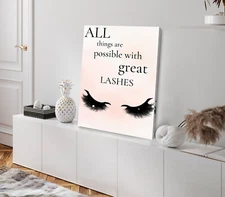 Fashion Makeup Quote Design Stretched Canvas 40x50cm Print