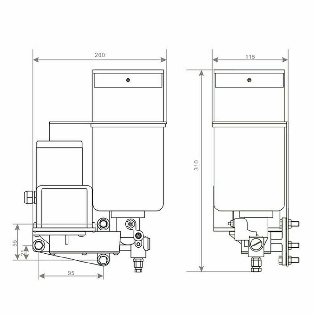 Electric Grease Pump 220V 0.8L Fully Automatic Oil Lubricant Pump 60cc/min 15W