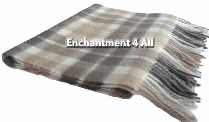 Bufanda clásica 100 % 2 capas de cachemir puro a cuadros silenciador de cuello para hombre, camel/lt. Camello Foto 3 de 4