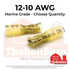 Yellow Heat Shrink Marine Female Spade Crimp Connectors Terminals AWG 12-10