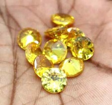 Natural Yellow Zircon Round Cut 80 Pcs 3 mm Cambodian Certified Gemstone Lot