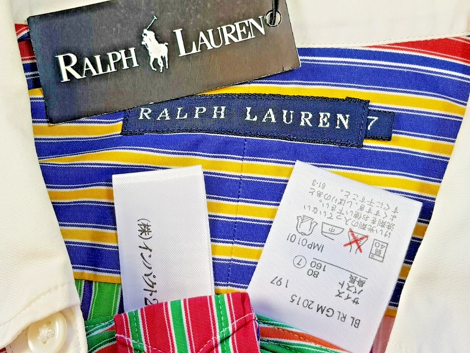 RALPH LAUREN Boys Candy Striped L/S EVENING SHIRT - 7/8Yrs - RRP £119 - Image 3 of 4