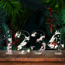 0-9 Acryl Tischnummern Aufsteller Blumen Hochzeiten Geburtstagsfeier Tischdeko