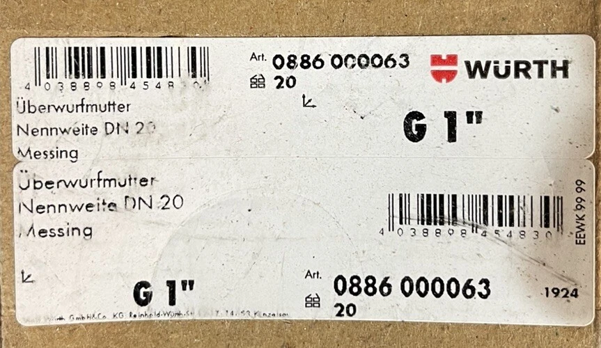 20 Stück Überwurfmutter DN20 1“ Zoll Solarleitung Solarschlauch Solar Messing - Bild 2 von 2