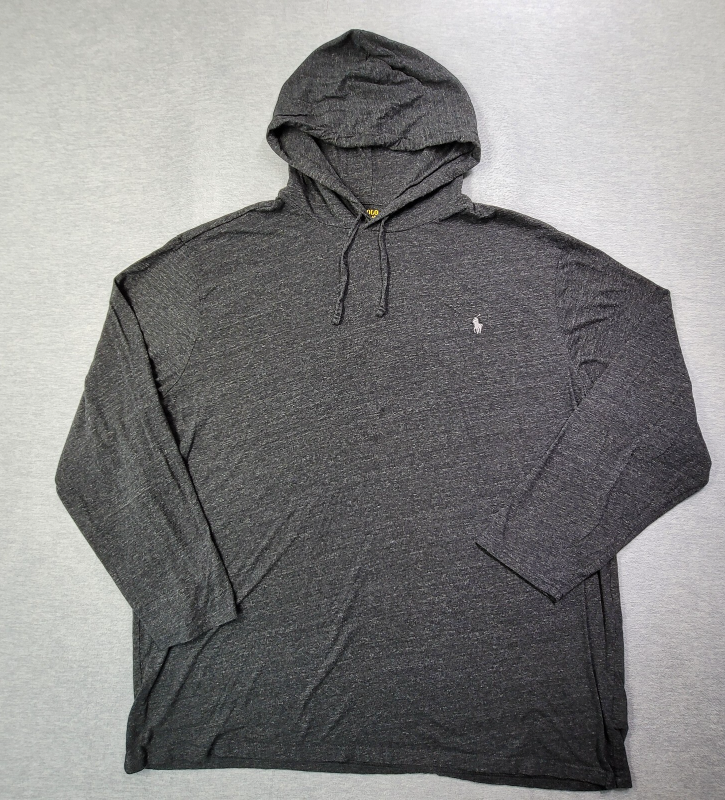 Polo Ralph Lauren camicia con cappuccio uomo 2XB grigio coulisse leggera felpa con cappuccio pony