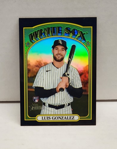 LUIS GONZALEZ 2021 Topps Heritage Chrome BLACK REFRACTOR ~ White Sox ROOKIE /72