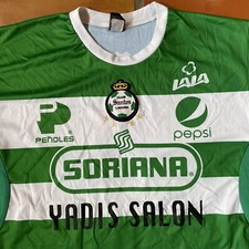 ML SPORTSWEAR CLUB SANTOS LAGUNA Mexico Futbol Soccer Green White Mens L Jersey