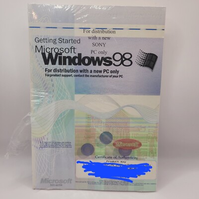 Microsoft Windows 98 Getting Started Booklet With Product Key 2nd Edition No CD