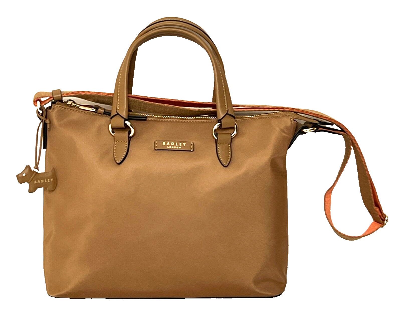 Radley Handbag Medium Cross Body Bag Shoulder Bag Eel Lane Caramel /Tan Nylon