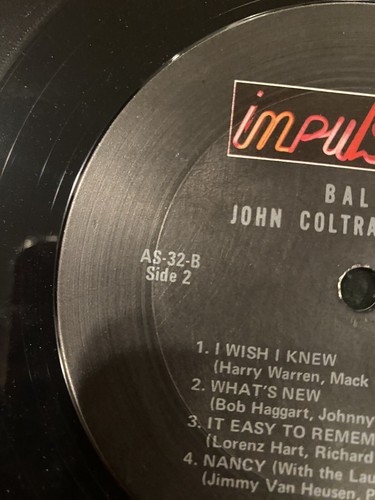 JOHN COLTRANE QUARTET "Ballads" LP 1965 Impulse – AS-32 - Picture 4 of 5