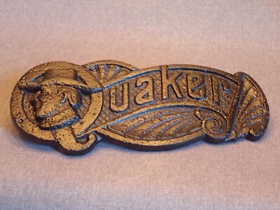 19th Quaker Oats Cast Iron Sign Sand Cast Quaker Mills