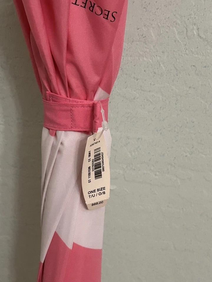 Sombrilla Victoria's Secret Icónica Signature Rosa Blanco Negro Rayas Nueva con Etiquetas Foto 4 de 4