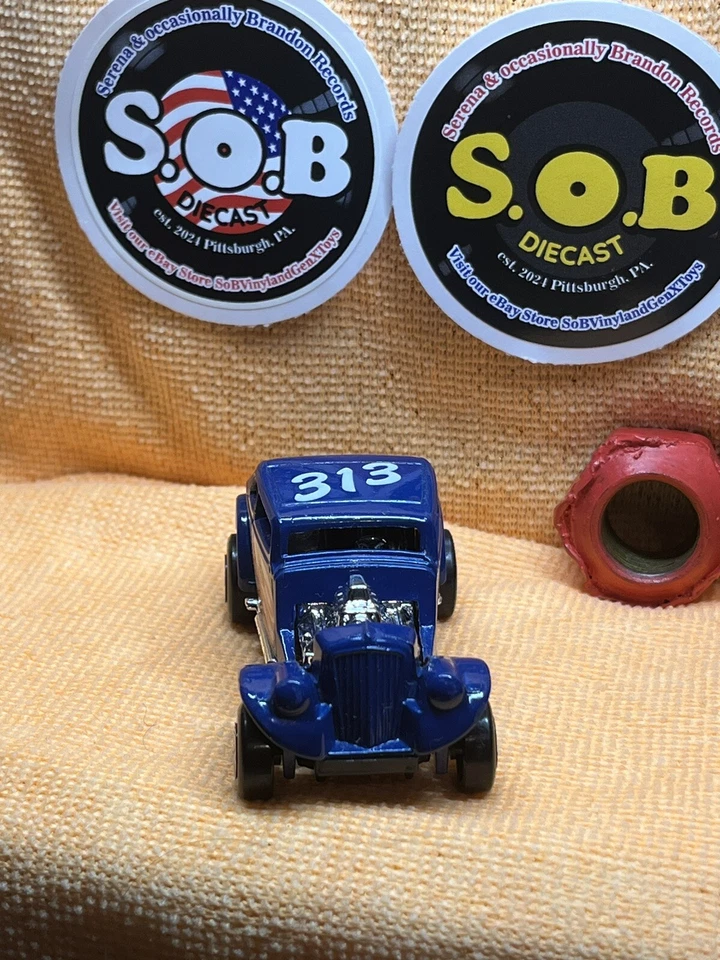 MATCHBOX 1933 WILLYS STREET ROD azul fundido a presión blanco calor 313 casi nuevo estado Foto 2 de 4
