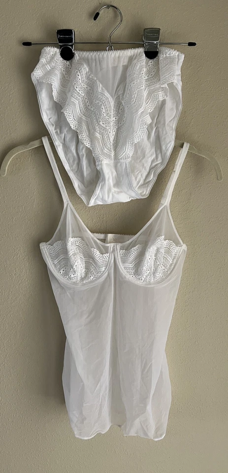 Sujetador camisola encaje blanco Soft Surroundings conjunto de 2 piezas Alemania talla L 36B Foto 2 de 4