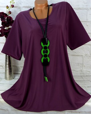 Anna Amalia Tunika Bluse Shirt Top Lagenlook A-Linie Longshirt  1) 48 50