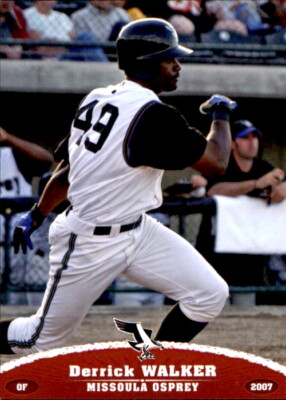 2007 Missoula Osprey Grandstand #33 Derrick Walker Detroit Michigan MI Card
