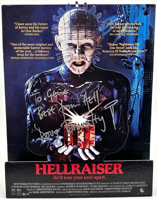 RARE!!! HELLRAISER 3D Video Store Cardboard Standee Hand Signed by