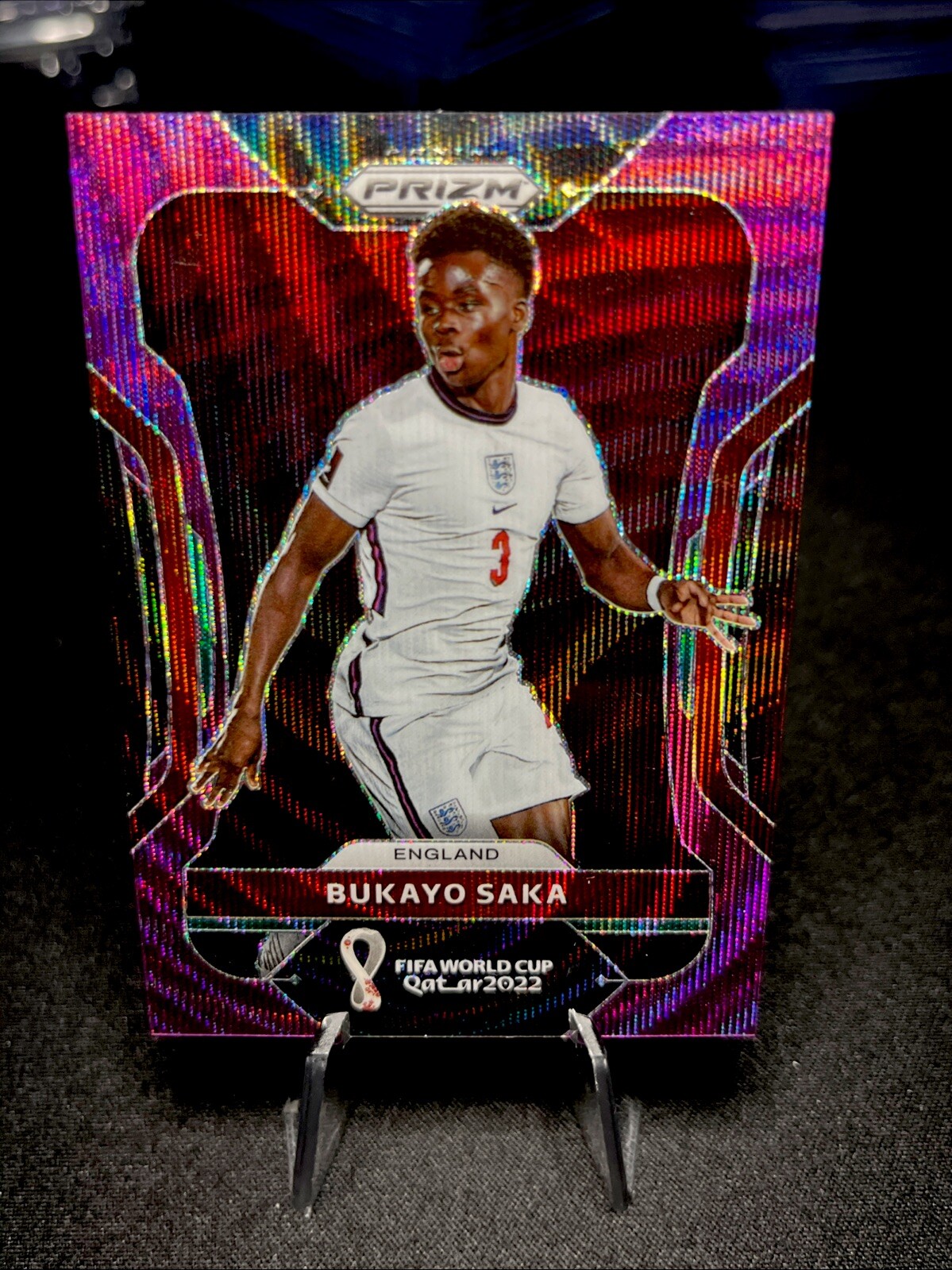 Bukayo Saka 2022 Panini Prizm FIFA World Cup Purple Wave Prizm /99 🔥
