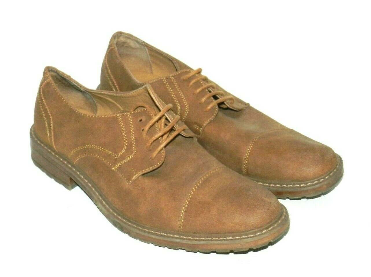 SAOLA Scarpe eleganti uomo Perry Ellis Portfolio marrone taglia 9 5 grandi stringate