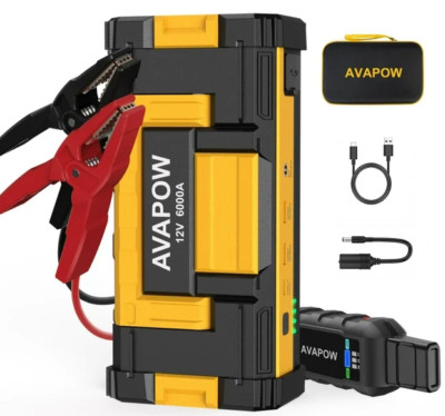    Brand New!  AVAPOW 6000amp Peak Car Jump Starter Portable Power Pack   