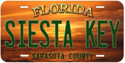 Siesta Key Florida Novelty Car License Plate