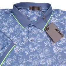 NEW G/FORE Floral Print Golf Performance Polo Shirt Wicking Lightweight Mens L