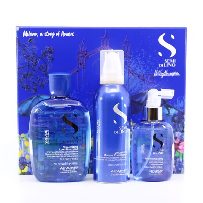 ALFAPARF Milano Semi Di Lino VOLUME TRIO KIT for HOLIDAY GIFT-new in box