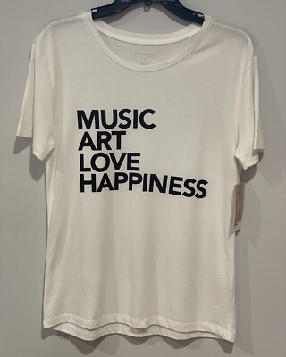 Philosophy Women's Short Sleeve T-Shirt Graphic Print White Size S - NWT