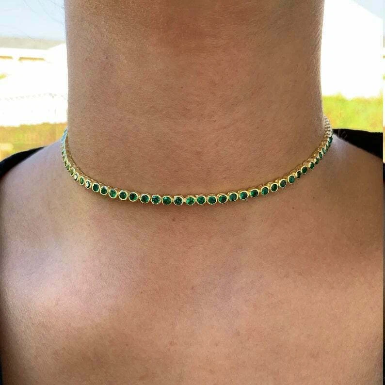 Bezel choker necklace deals