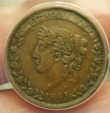 HARD TIMES TOKEN HT-48 LIBERTY NOT ONE CENT FOR TRIBUTE NICE EF/AU   S-1006