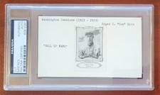 SAM RICE signed 1926 Spalding Champions PSA autographed mounted to index card