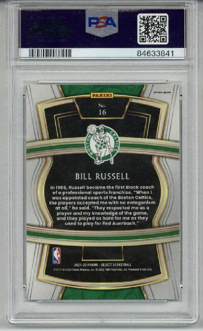 2021 PANINI SELECT SELECT COMPANY SILVER PRIZM #65 BILL RUSSELL PSA 10 LOW POP - Image 2 of 2