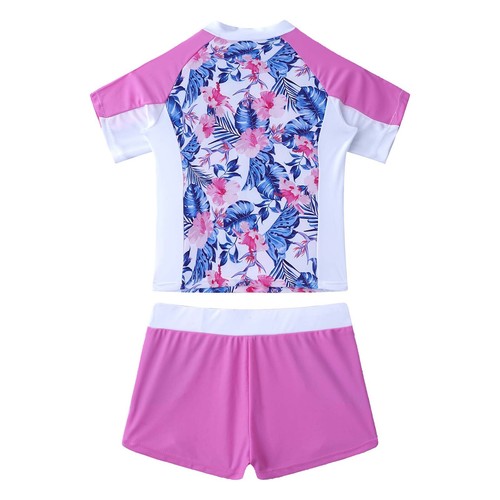 Kids Girls Bathing Suits Shorts Swimsuits Floral Print Swimwear Beach Tankini - Picture 7 of 65