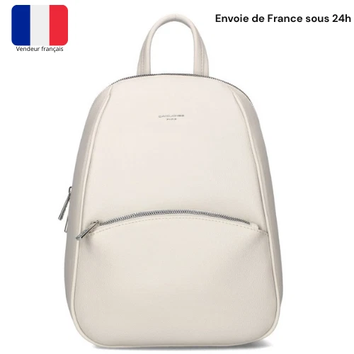 Sac à Dos Elegant David Jones Pour Femme Fille Matières Cuir PU, Cream - Photo 1/1